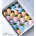 20pcs Pastel x Gold Chocolate Strawberries Gift Box (5 colors)